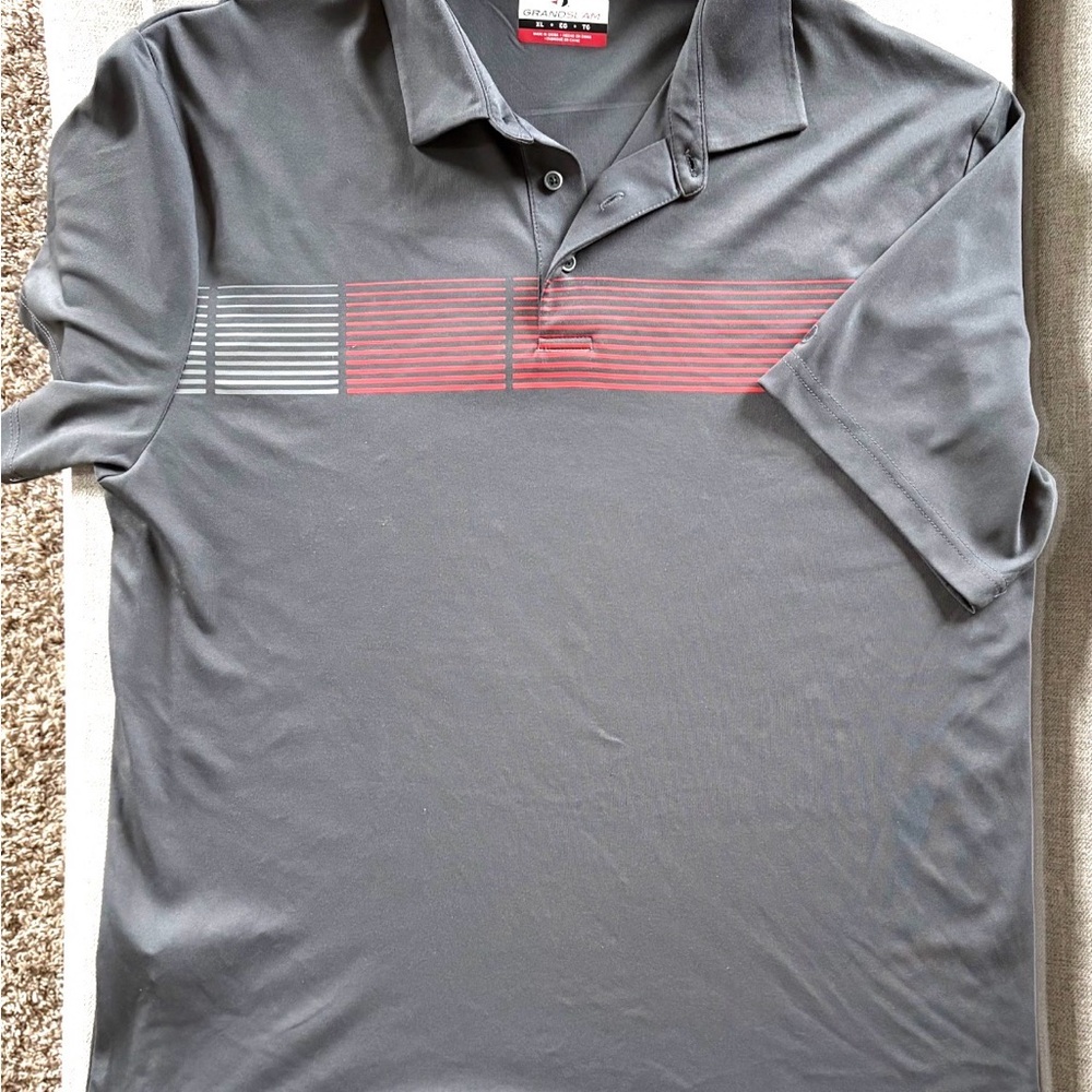 Grand Slam Charcoal and Crimson Polo Shirt